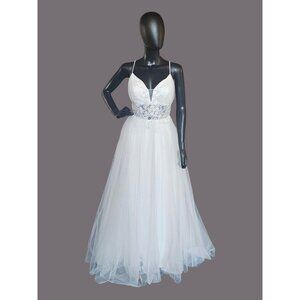 Spaghetti Strap Plunge Wedding Gown - Everly Bridal